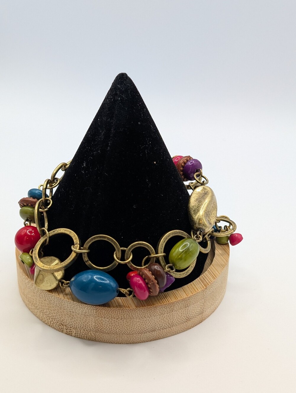 Colorful Vintage Bead Charm Bracelet - Multicolor